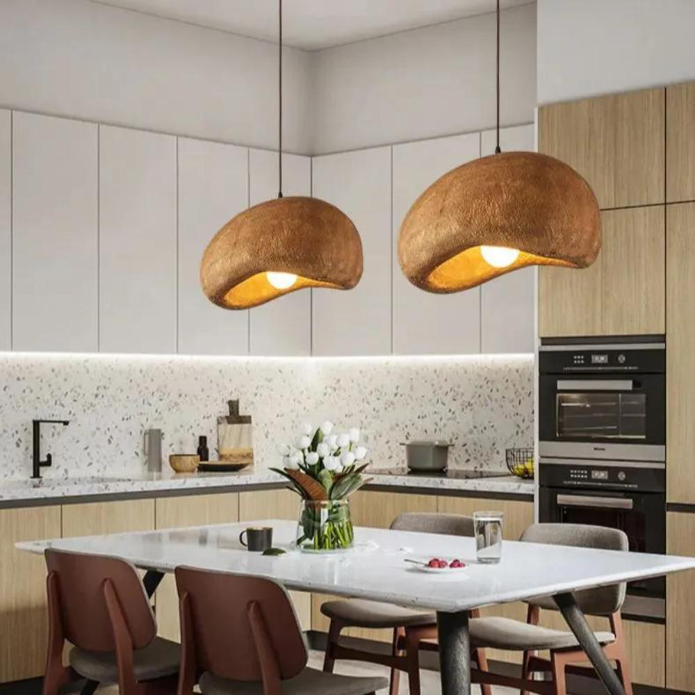 Wabi-Sabi Cloud Japandi Resin Pendant Light