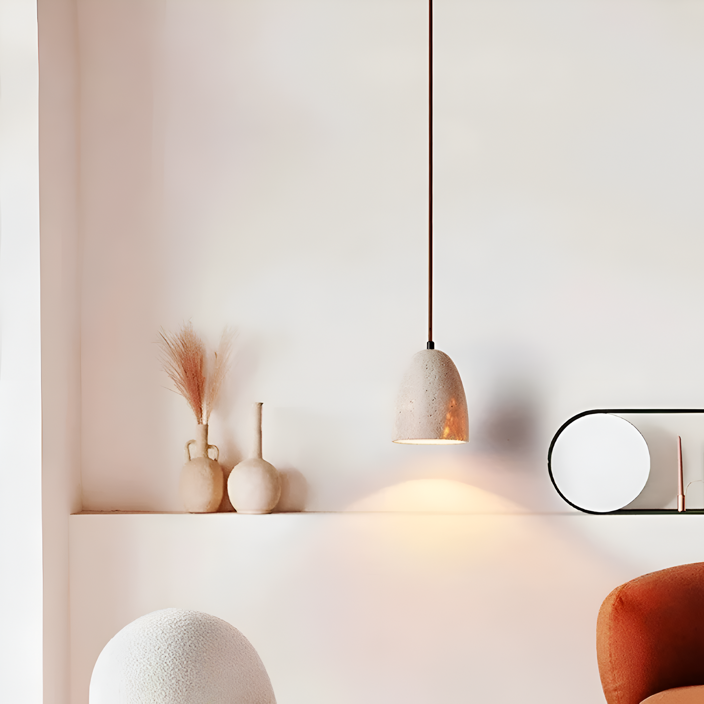 Retro Yellow Travertine Grace Bell Pendant Light