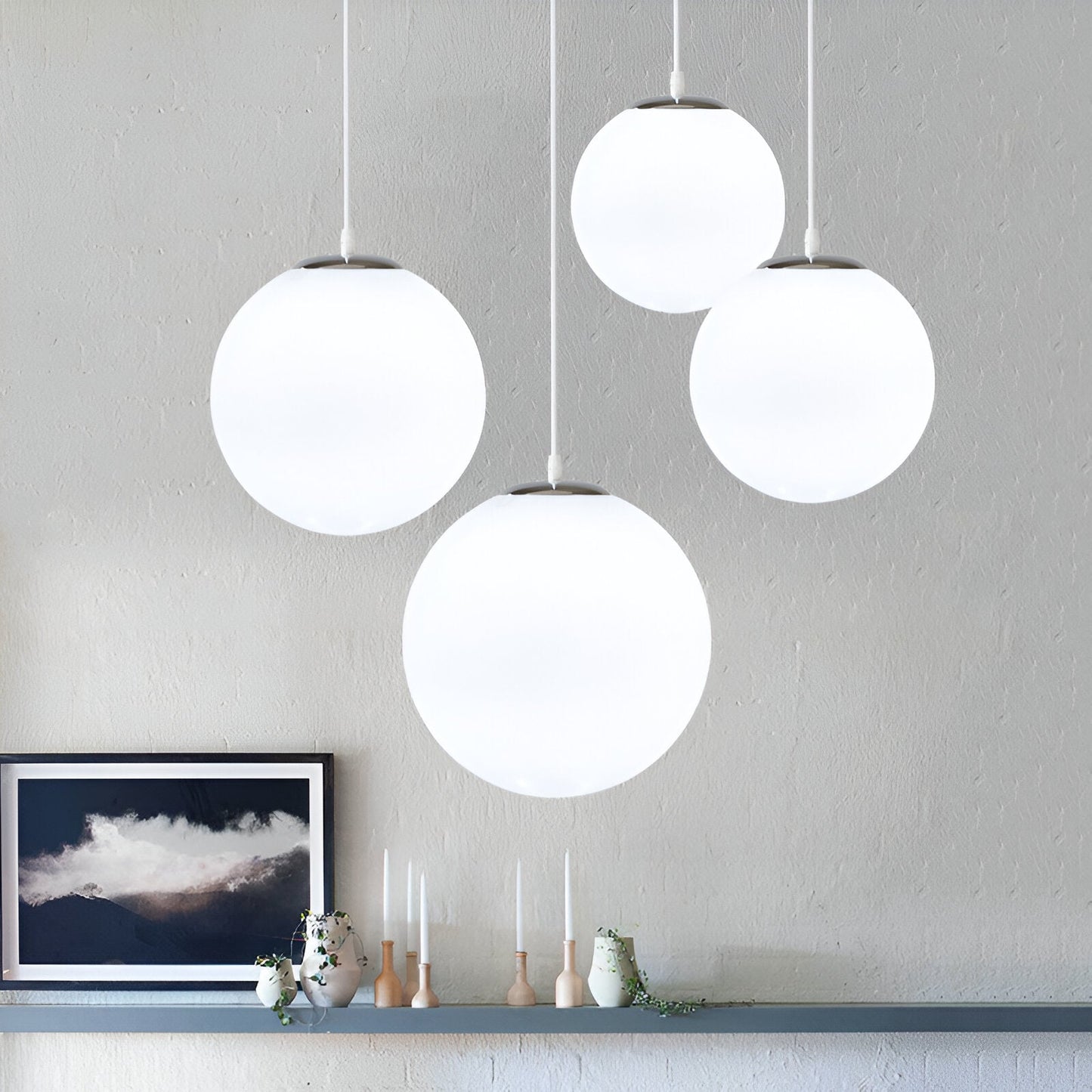Nordic Globe Milky Glass Pendant Light
