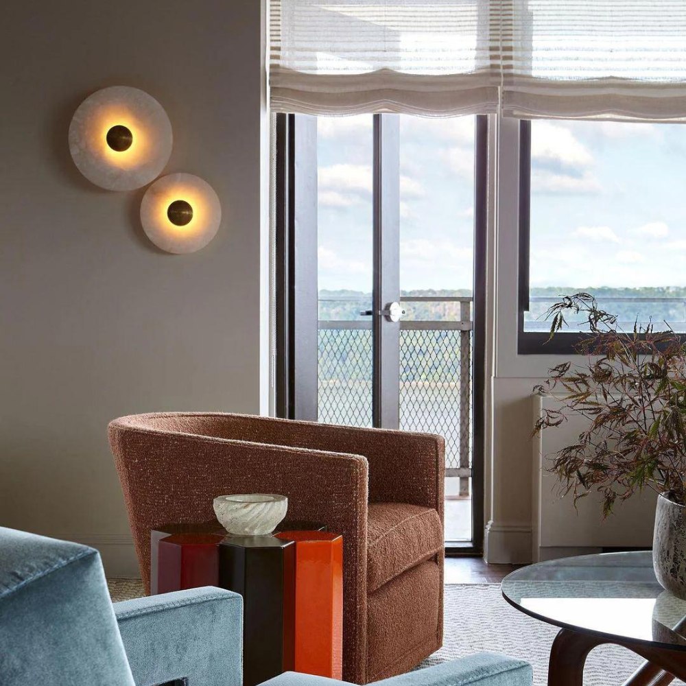 Nordic Alabaster Round LED Wall Light