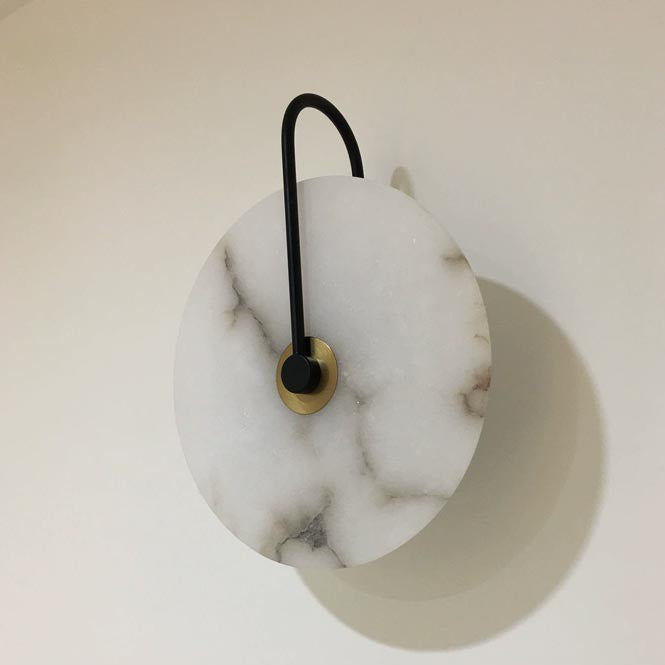 Moonshade Natural Marble Alabaster Minimalist Wall Light