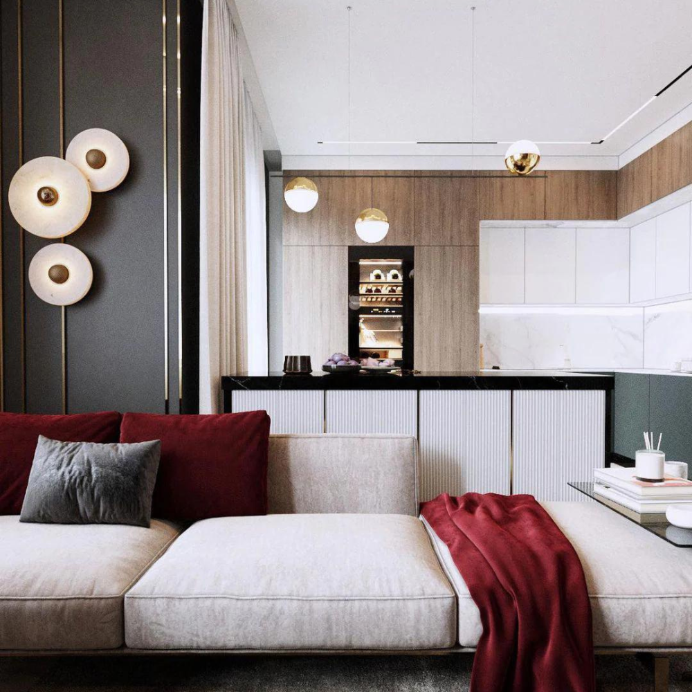 Nordic Alabaster Round LED Wall Light