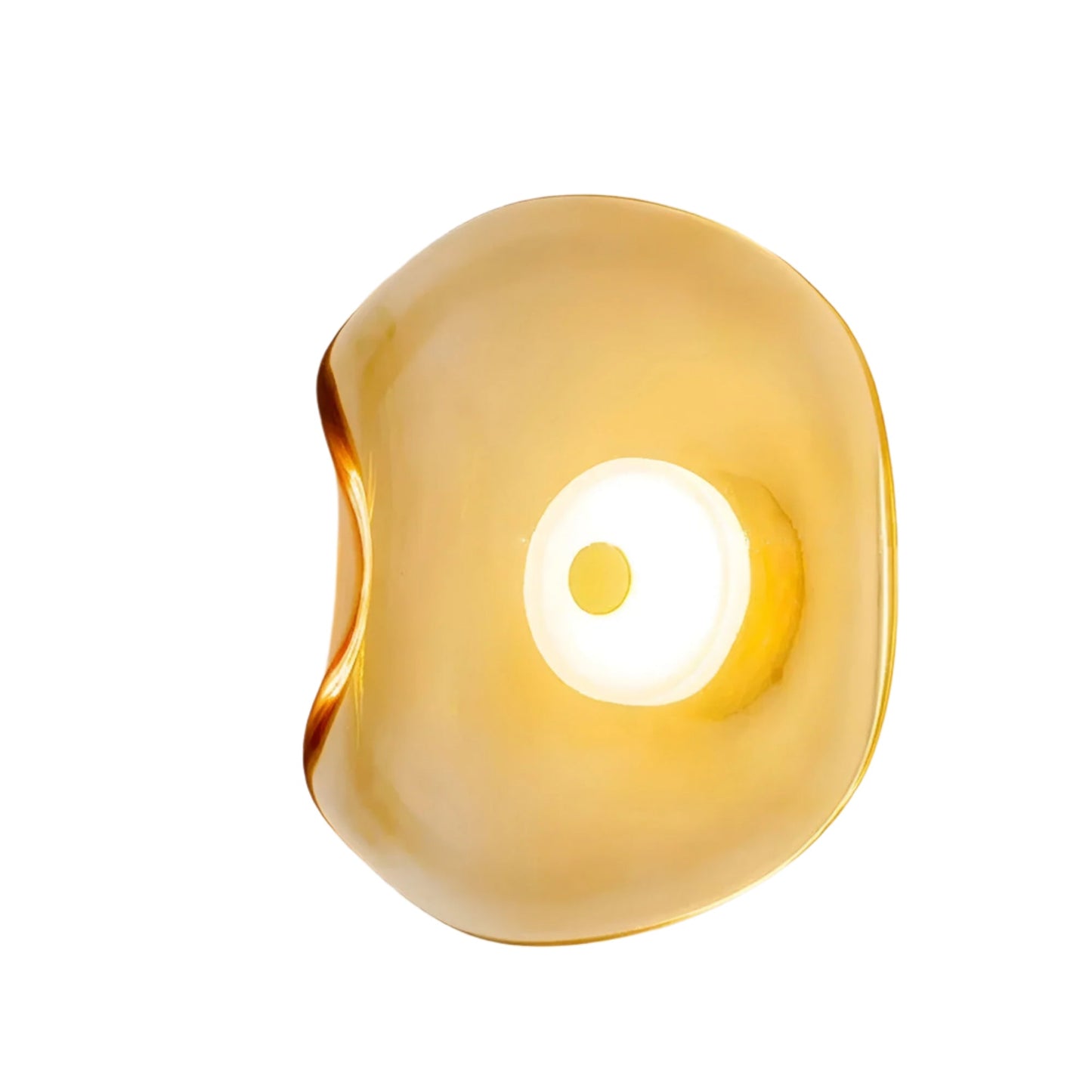 Nordic Curved Glass Japandi Style Glass Stone LED Wall Light