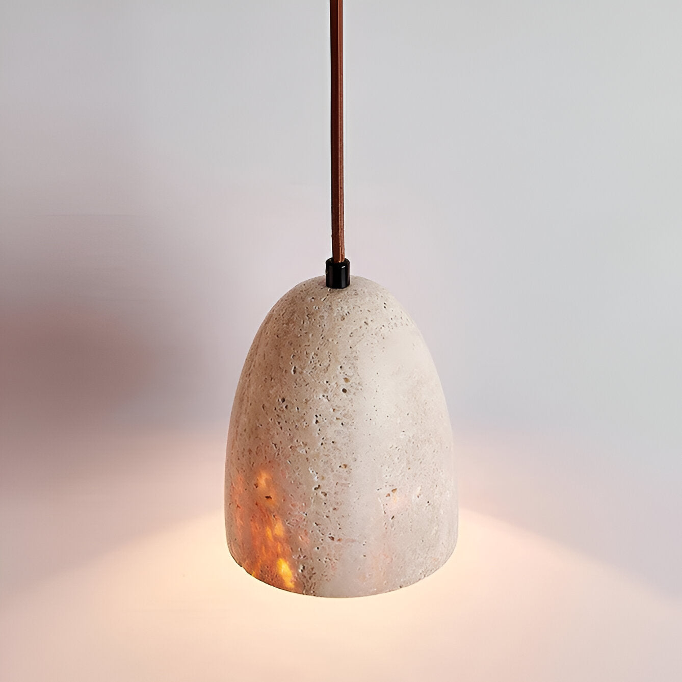 Retro Yellow Travertine Grace Bell Pendant Light