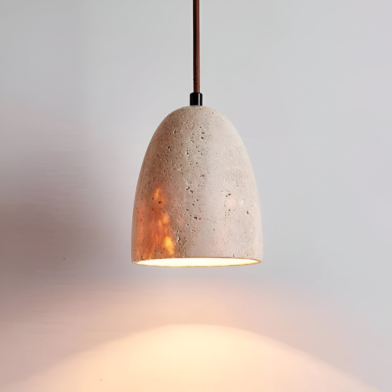 Retro Yellow Travertine Grace Bell Pendant Light