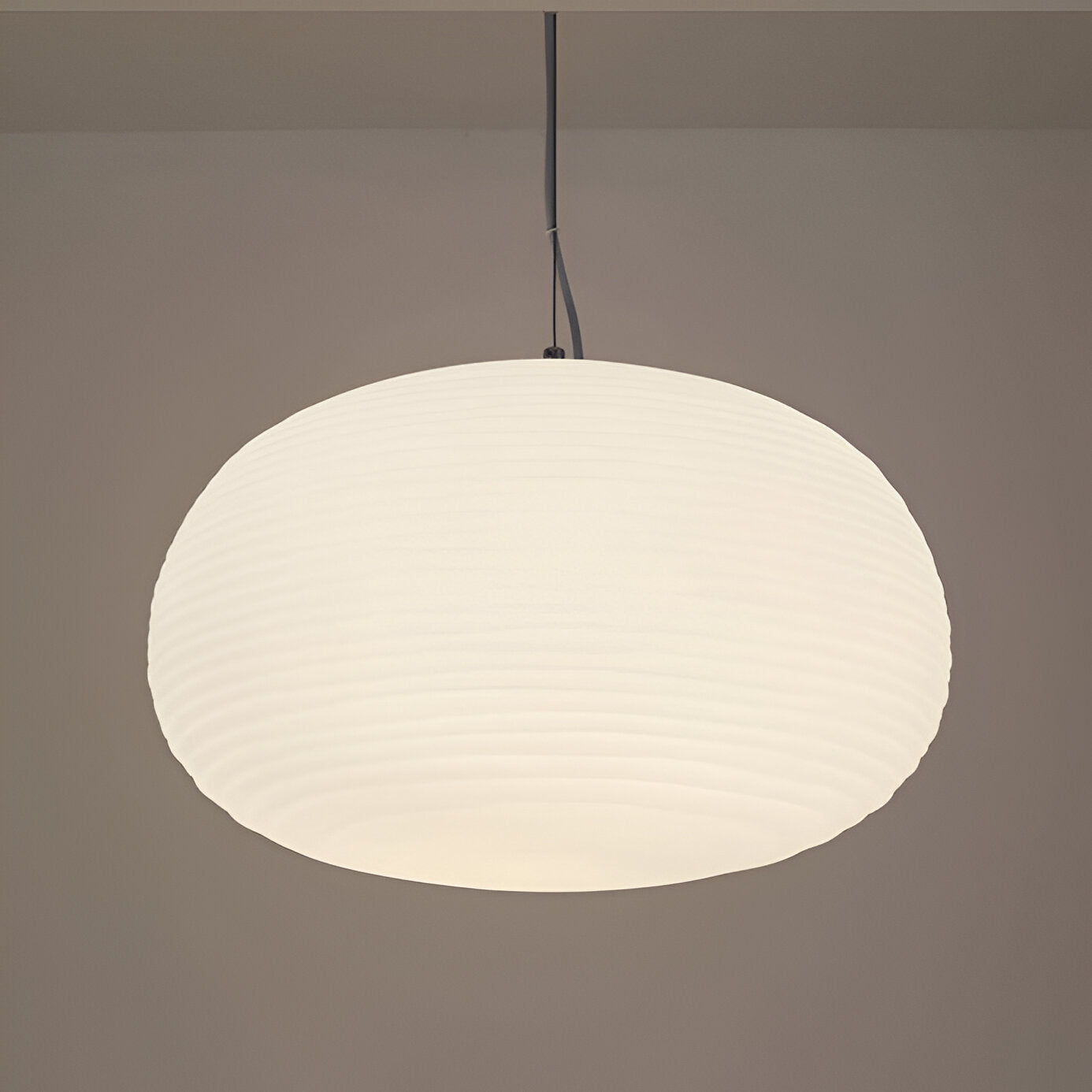 Nordic Modern Ribbed Opal White Globe Glass Pendant Light