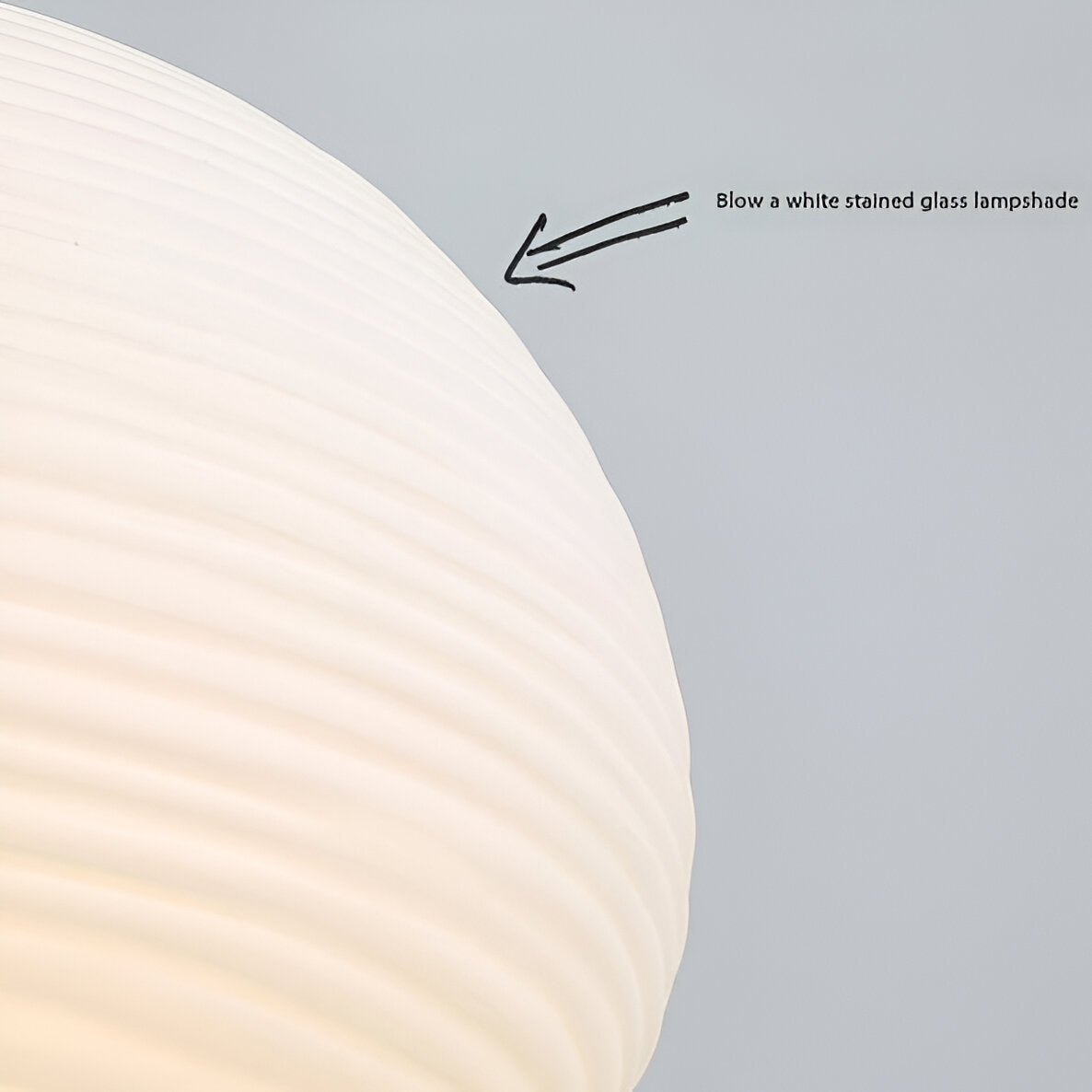 Nordic Modern Ribbed Opal White Globe Glass Pendant Light