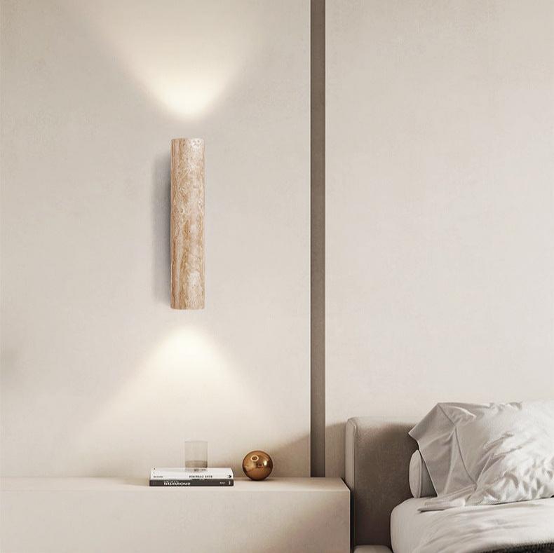 Japandi Tube Travertine Minimalist Wall Light