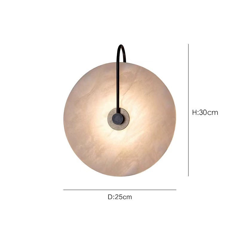 Moonshade Natural Marble Alabaster Minimalist Wall Light