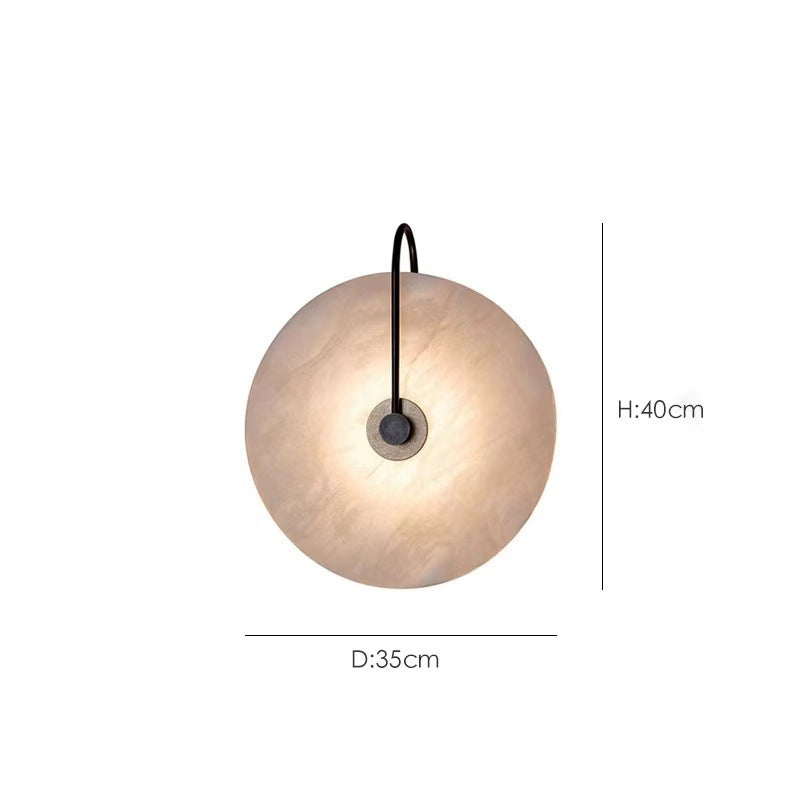 Moonshade Natural Marble Alabaster Minimalist Wall Light