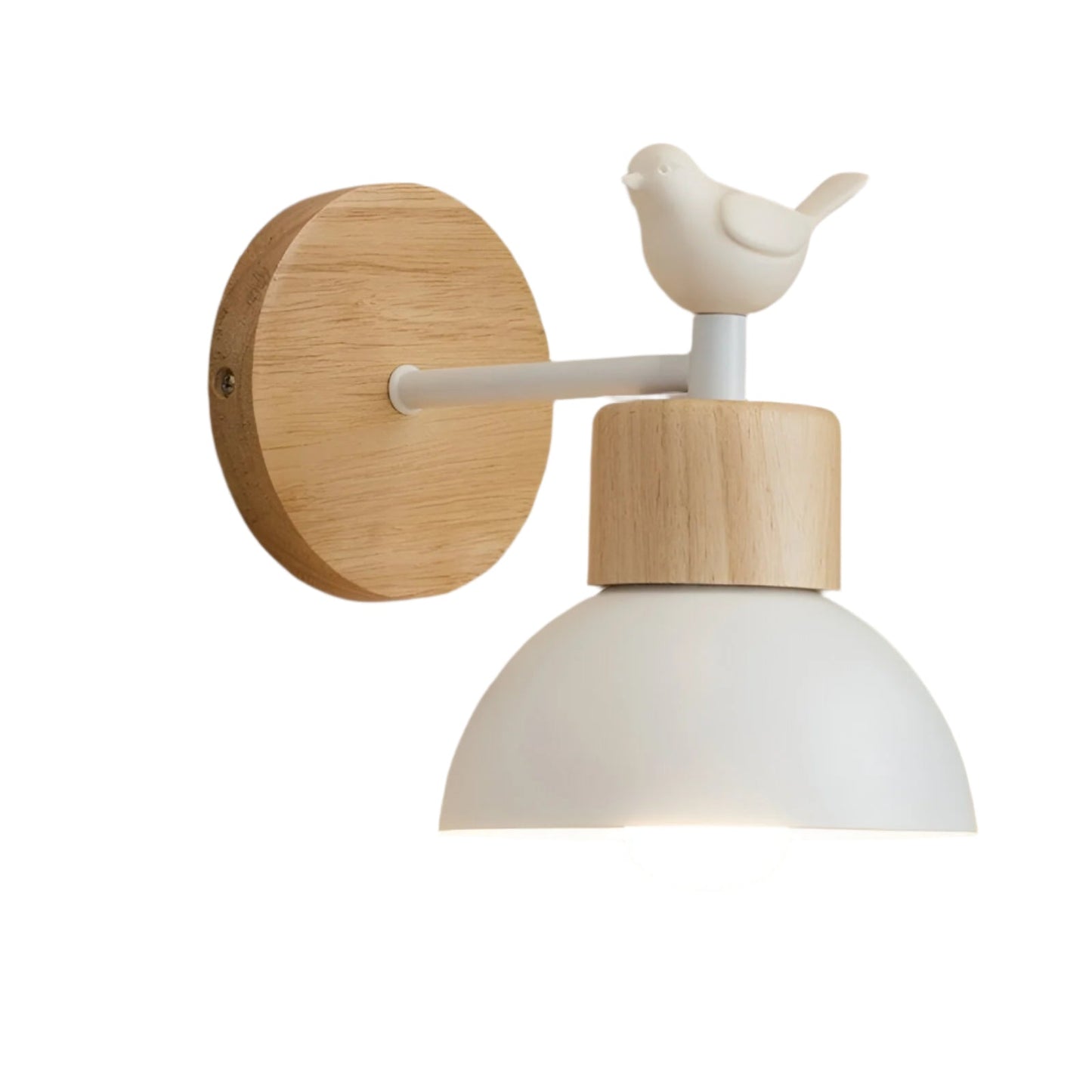 Nordic Wood Iron Shade Japandi Wall Light