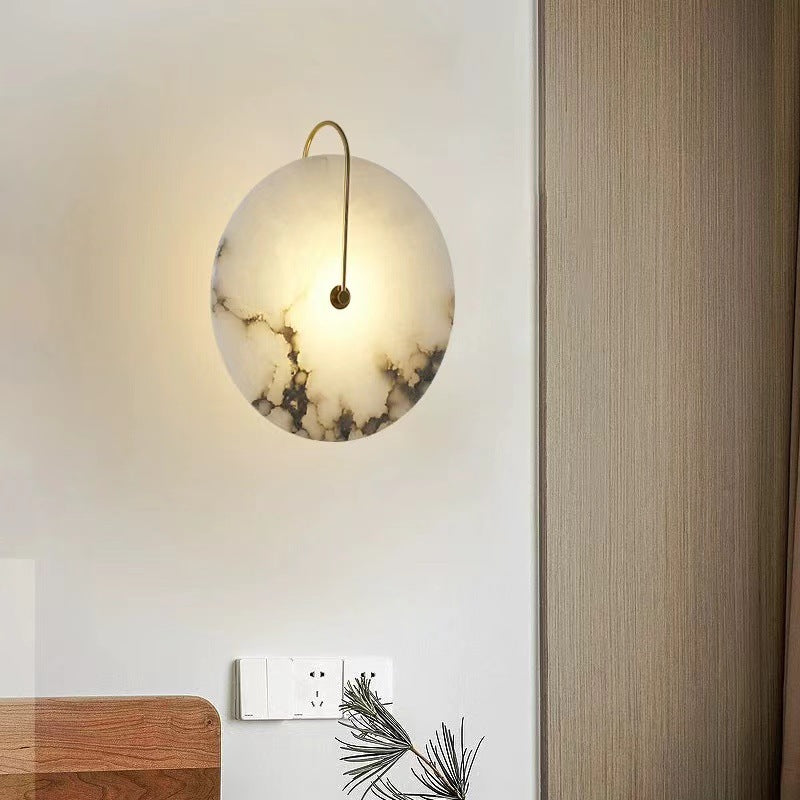 Moonshade Natural Marble Alabaster Minimalist Wall Light