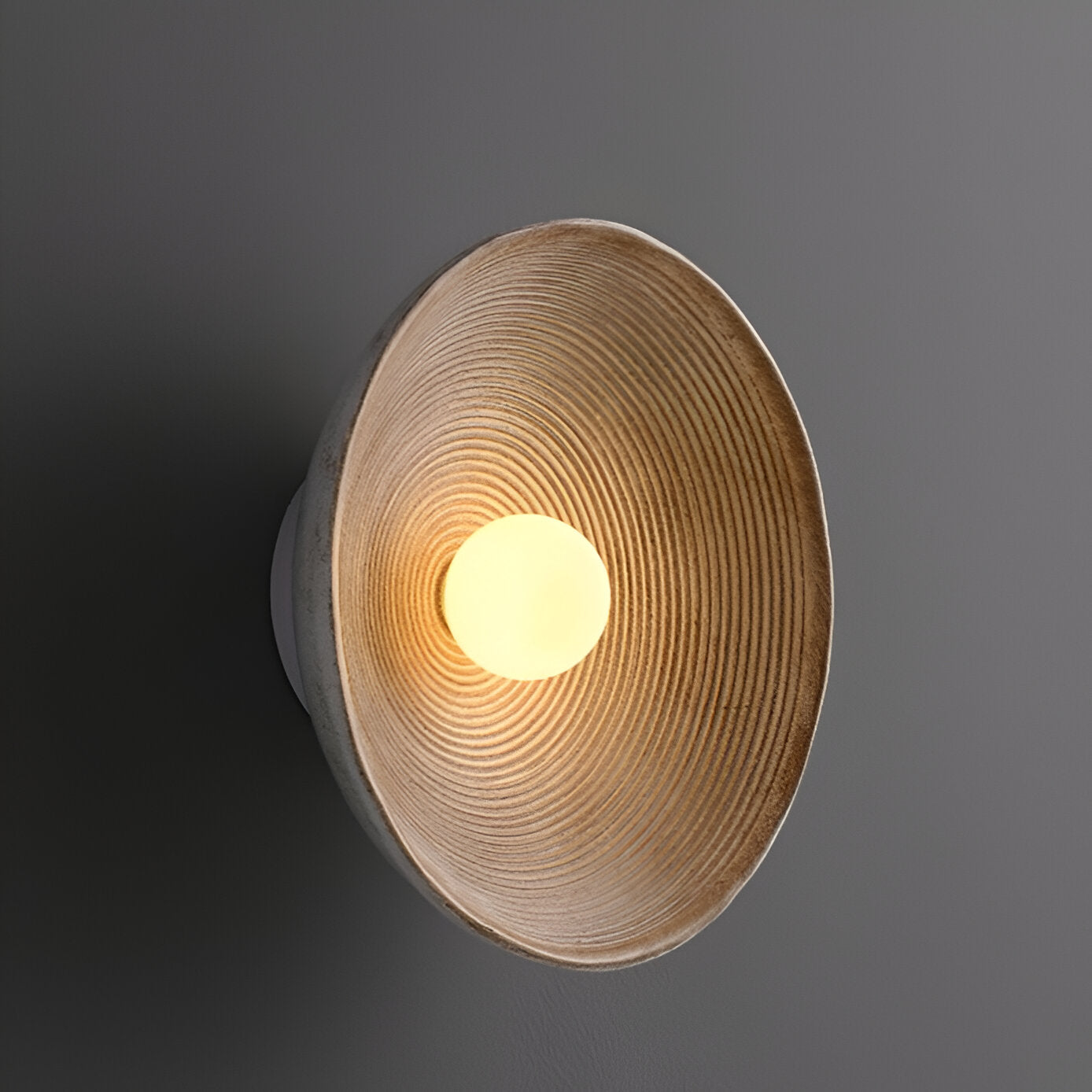 Retro Ceramic Style Resin Round Japandi LED Wall Light