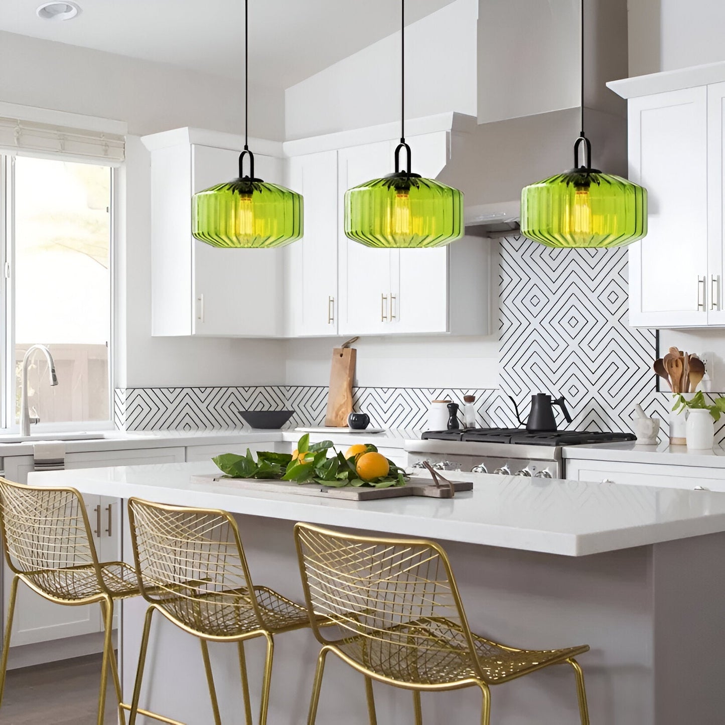 Retro Colored Glass Minimalist Pendant Light