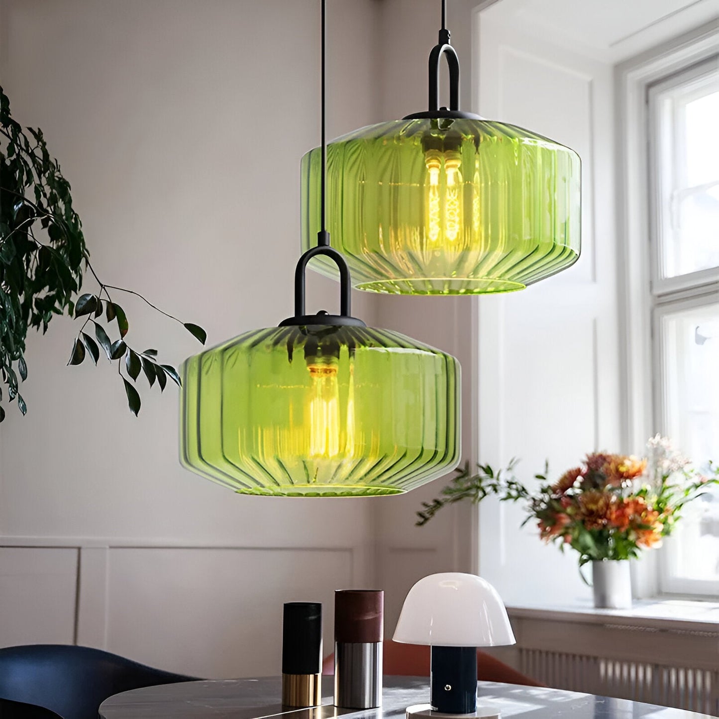 Retro Colored Glass Minimalist Pendant Light