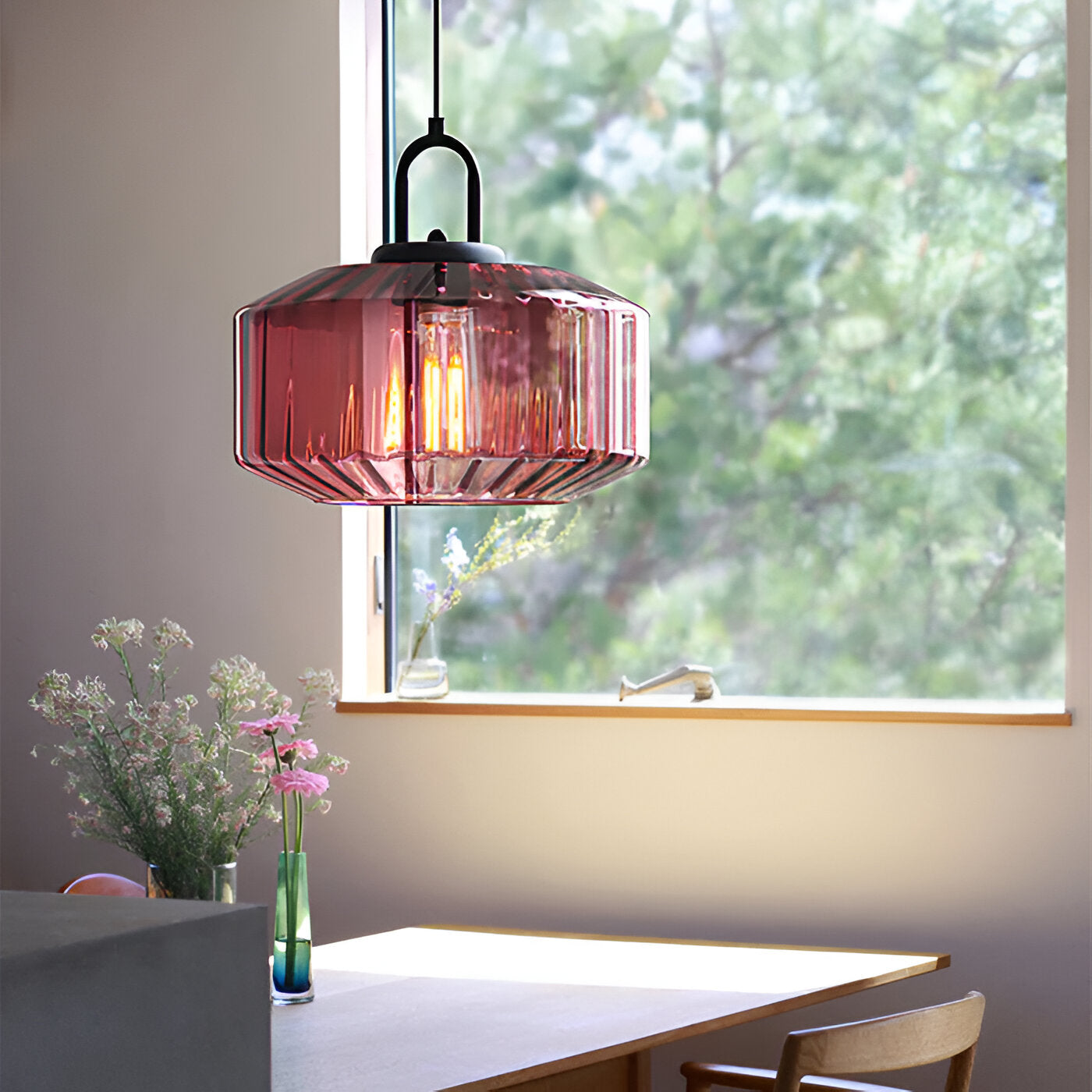 Retro Colored Glass Minimalist Pendant Light