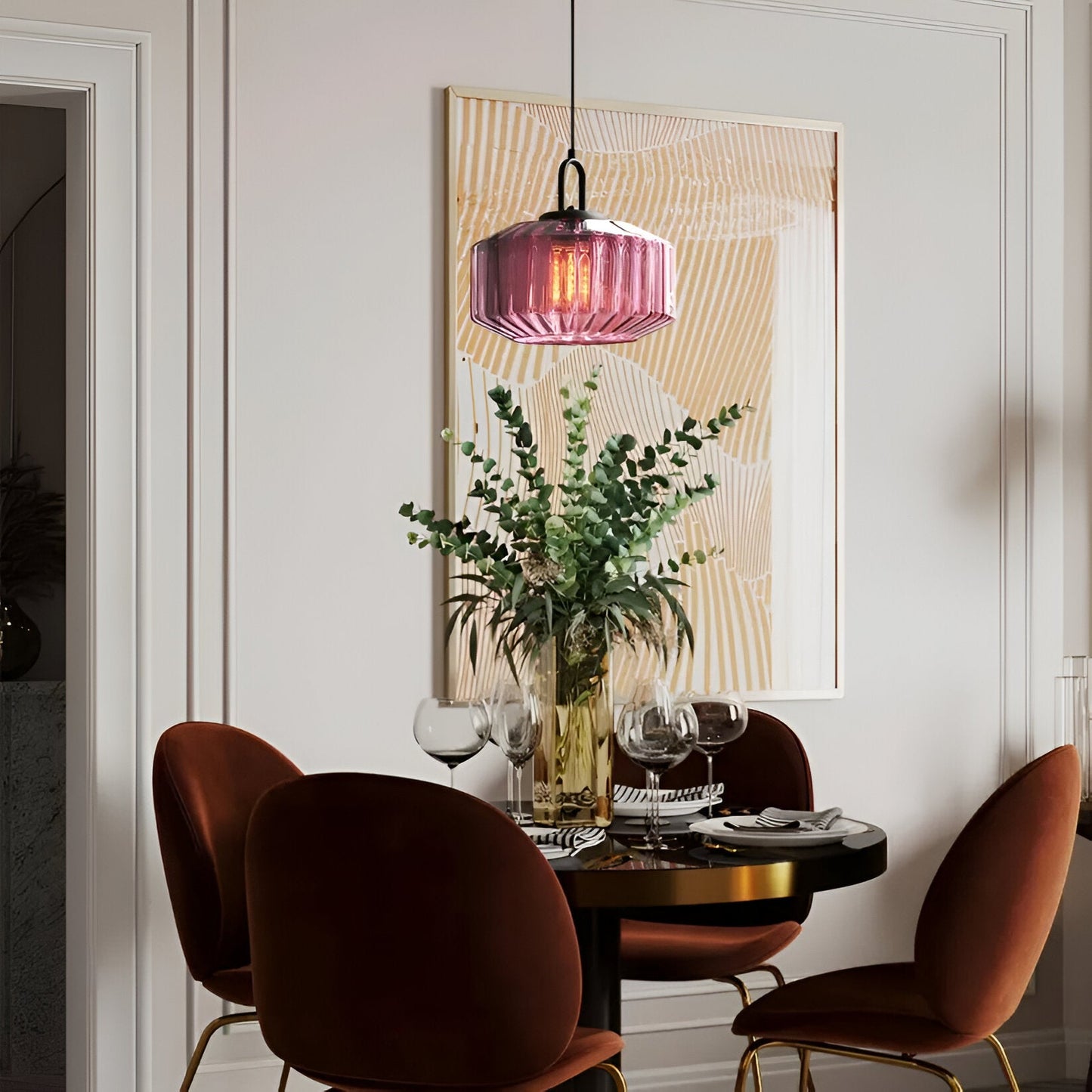 Retro Colored Glass Minimalist Pendant Light