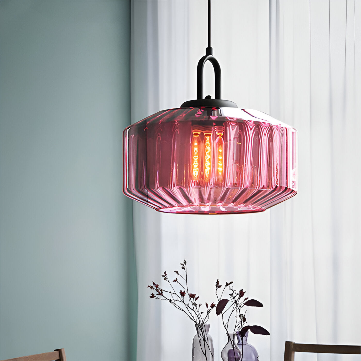 Retro Colored Glass Minimalist Pendant Light