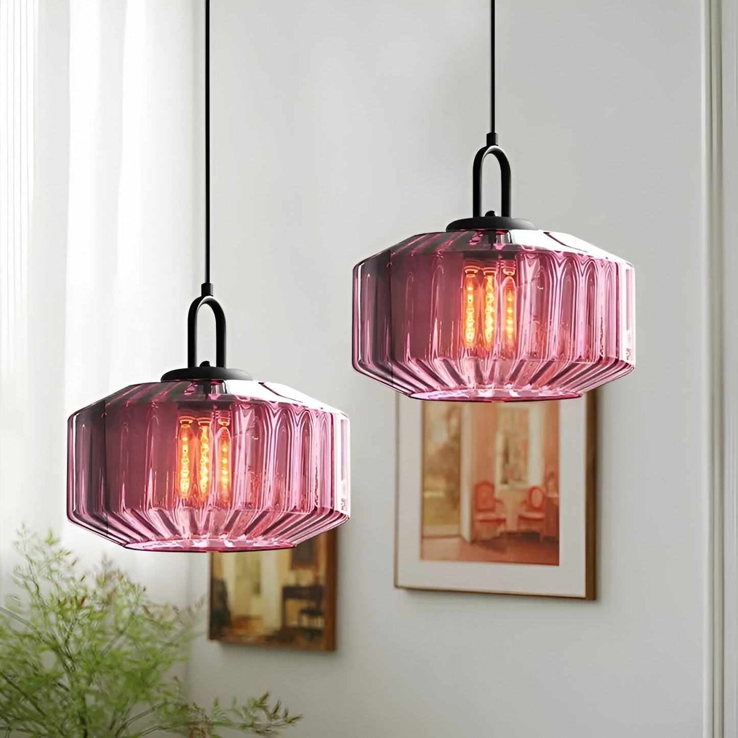 Retro Colored Glass Minimalist Pendant Light