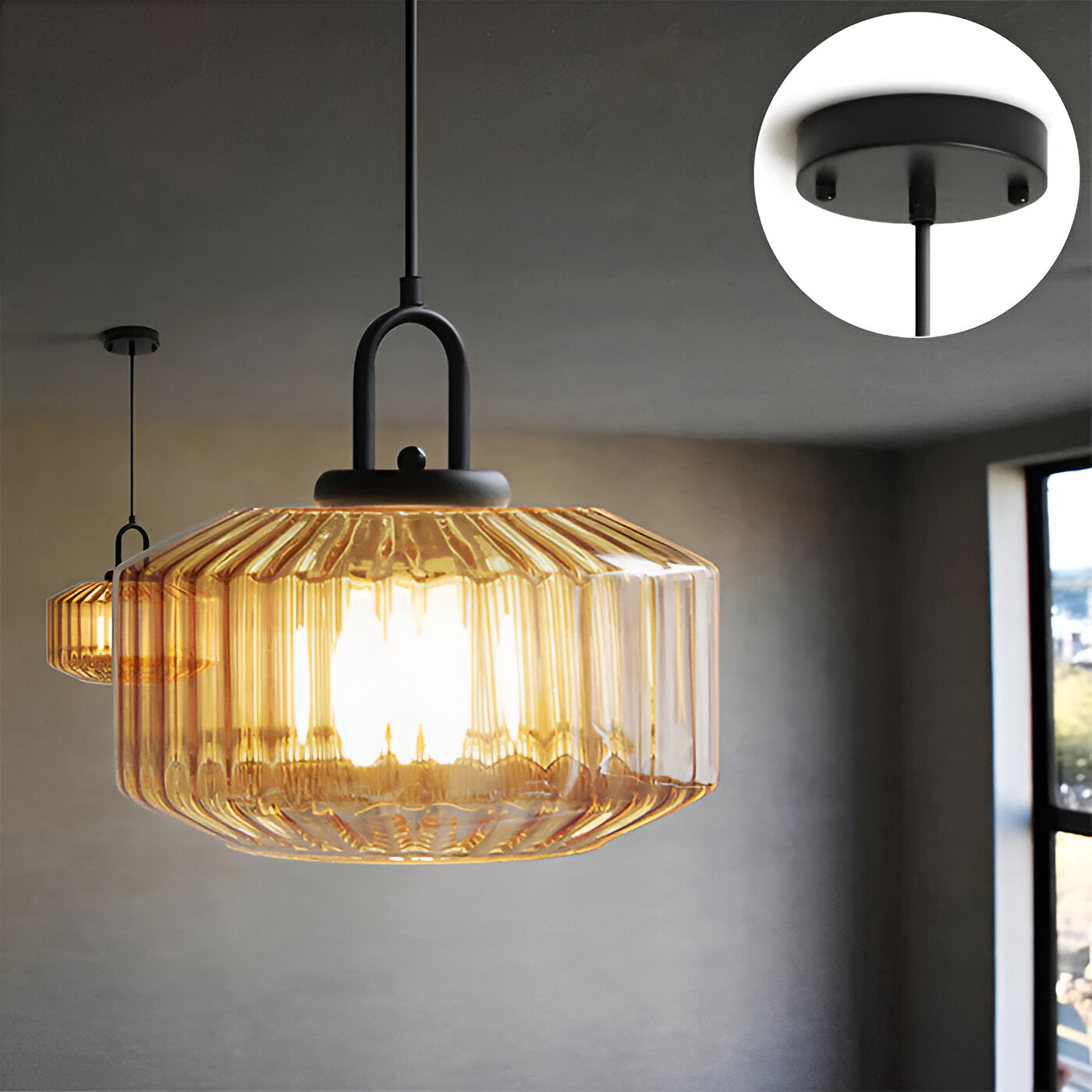 Retro Colored Glass Minimalist Pendant Light