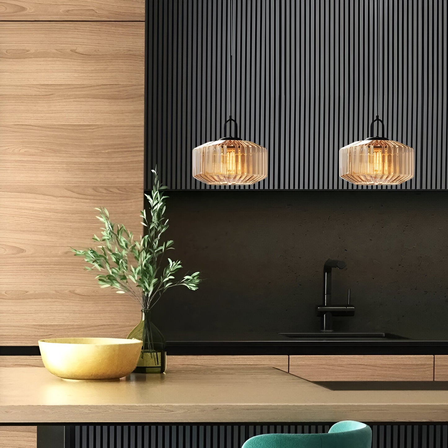 Retro Colored Glass Minimalist Pendant Light