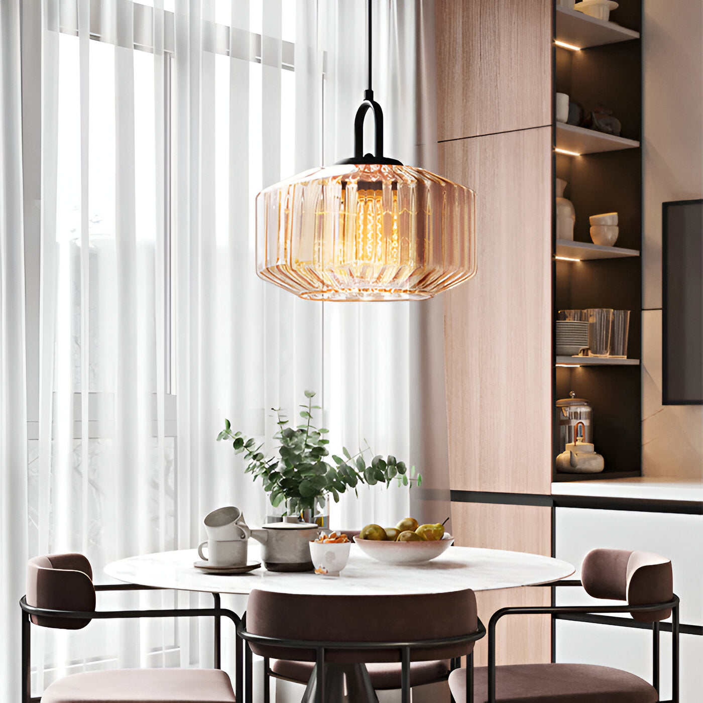 Retro Colored Glass Minimalist Pendant Light