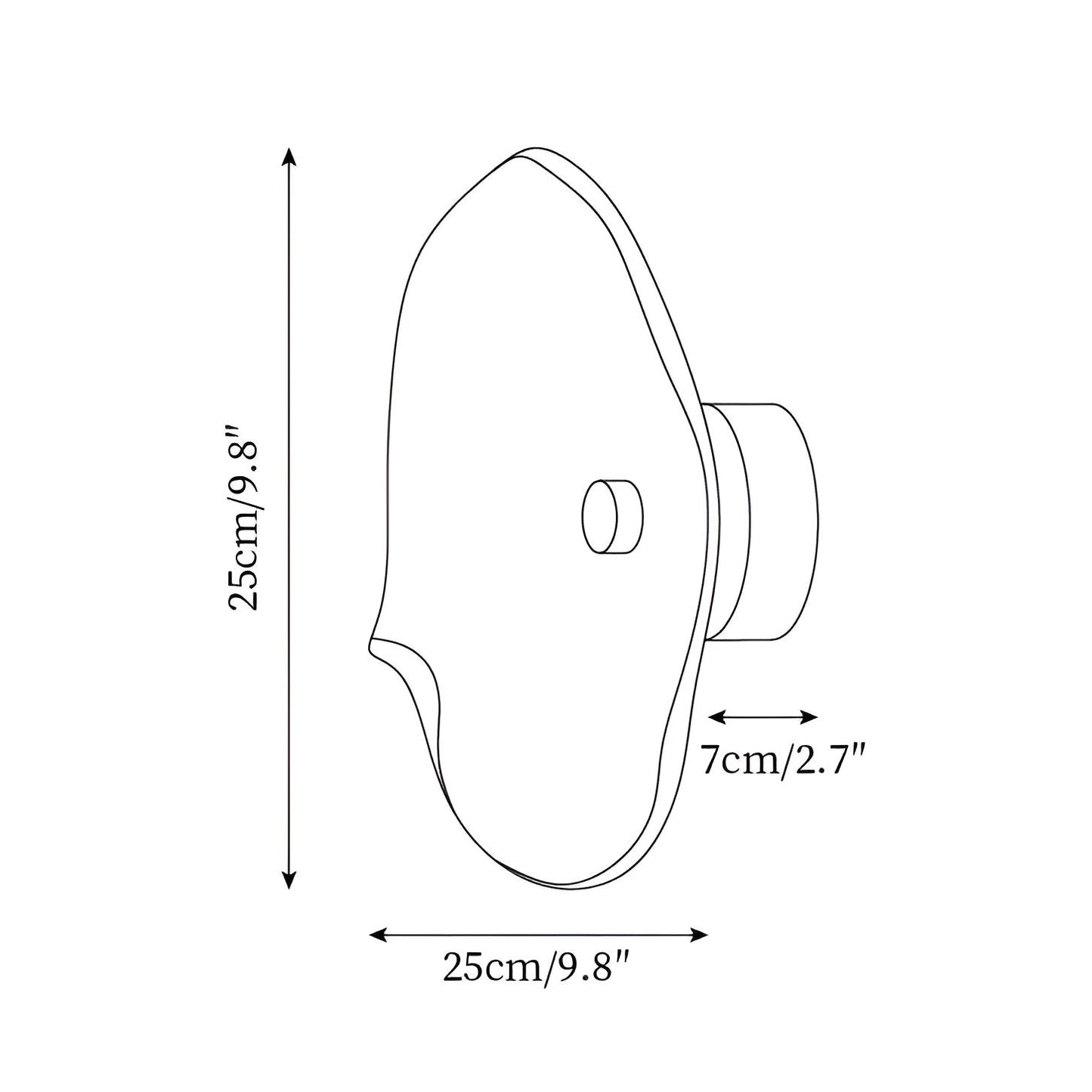Nordic Curved Glass Japandi Style Glass Stone LED Wall Light