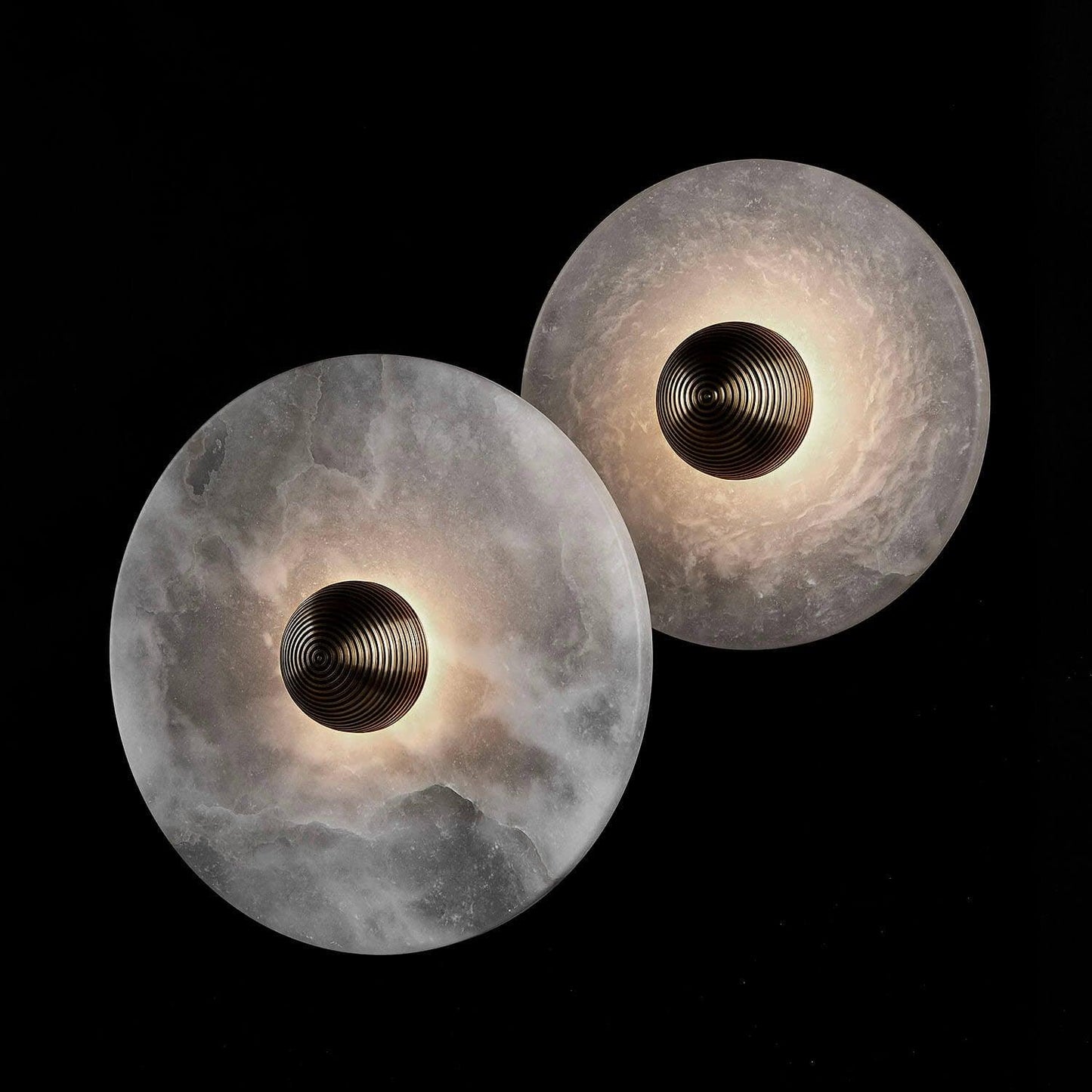 Nordic Alabaster Round LED Wall Light