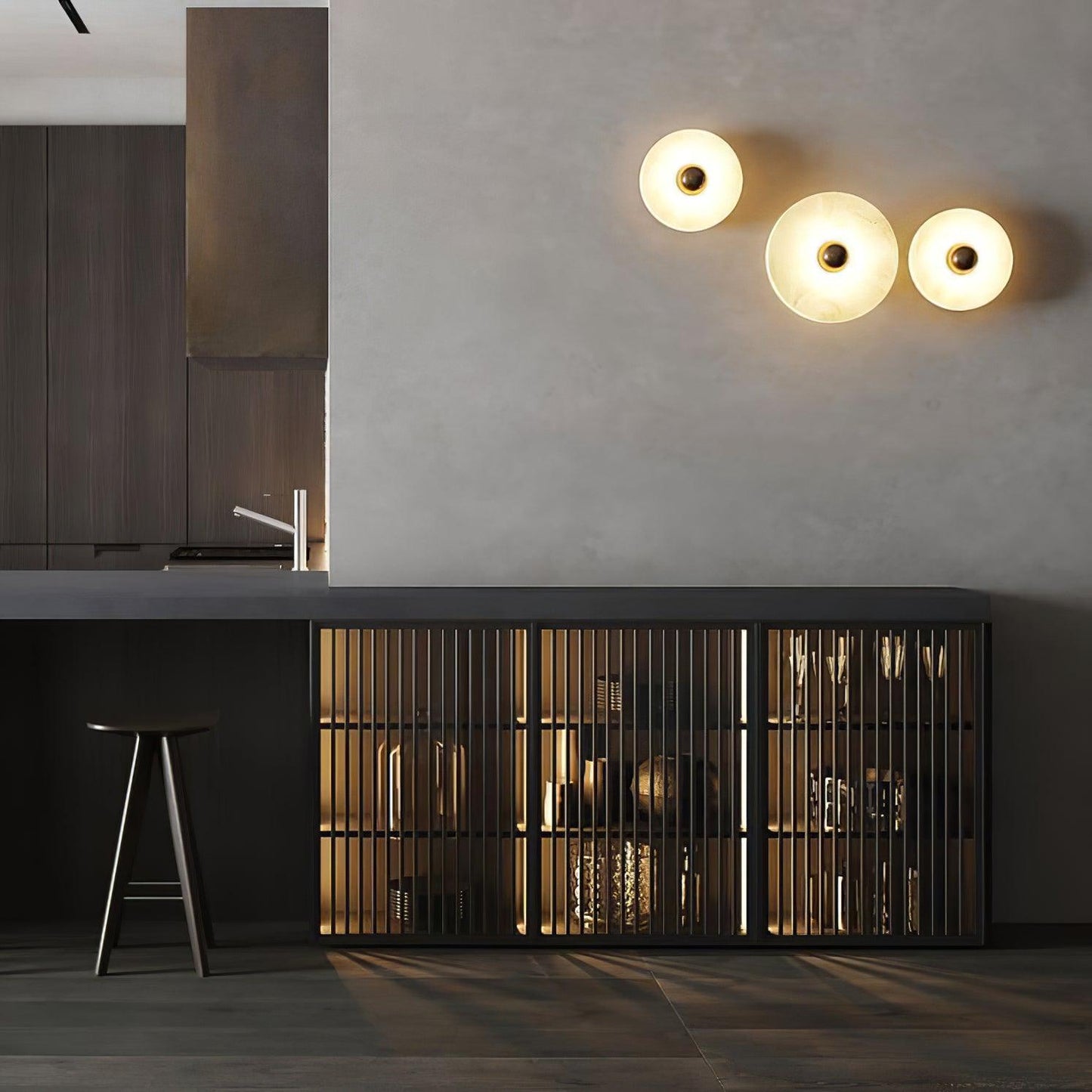 Nordic Alabaster Round LED Wall Light
