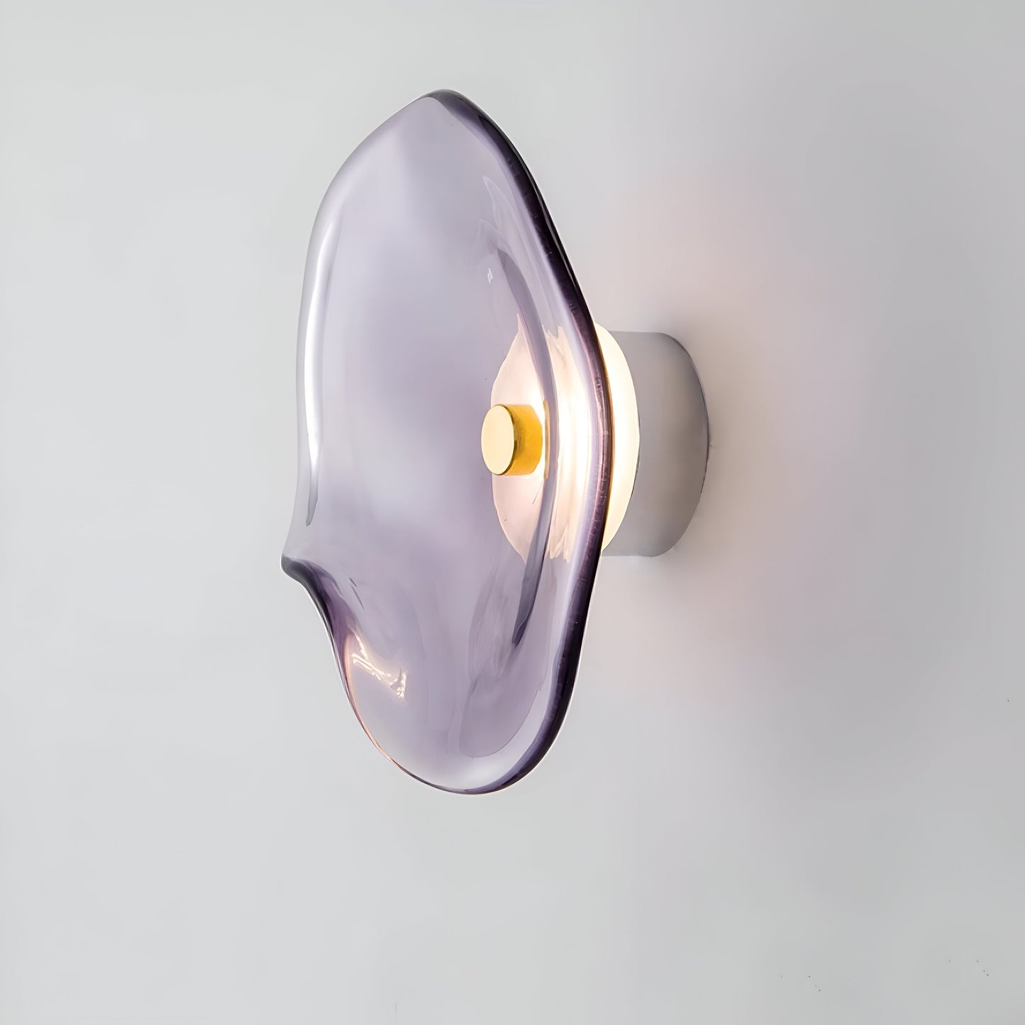 Nordic Curved Glass Japandi Style Glass Stone LED Wall Light
