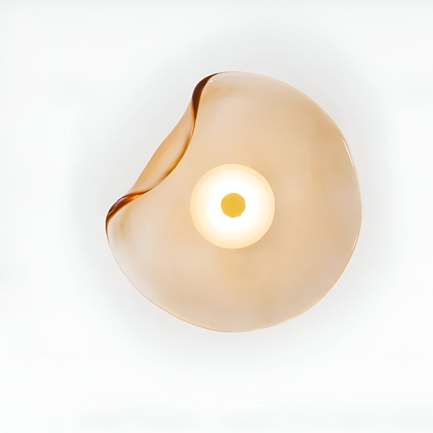 Nordic Curved Glass Japandi Style Glass Stone LED Wall Light