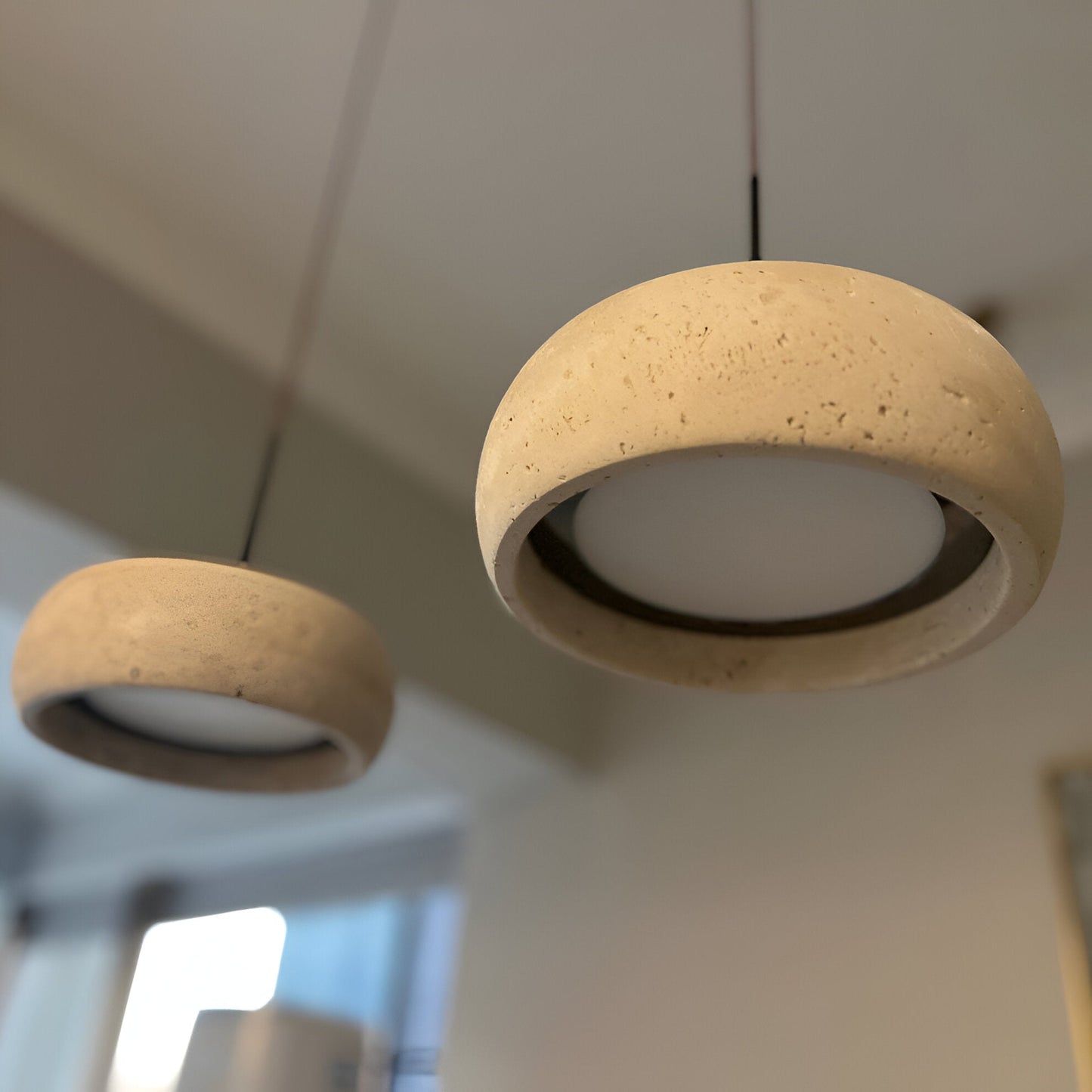 Wabi Sabi Style Travertine Stone Pendant Light