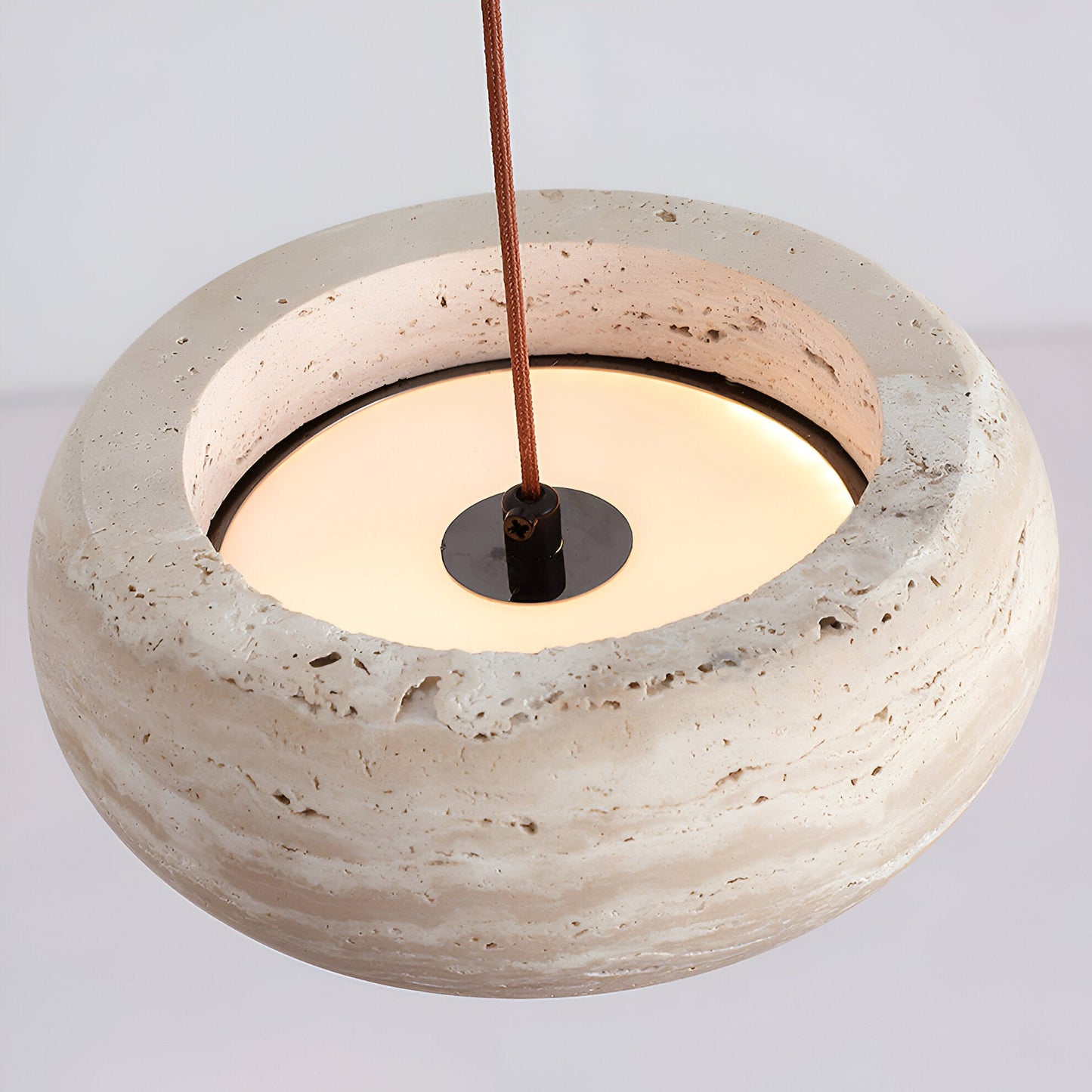Wabi Sabi Style Travertine Stone Pendant Light