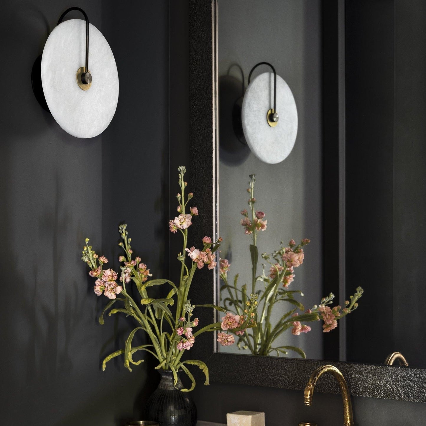 Moonshade Natural Marble Alabaster Minimalist Wall Light