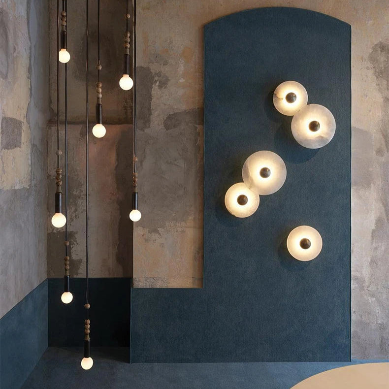 Nordic Alabaster Round LED Wall Light