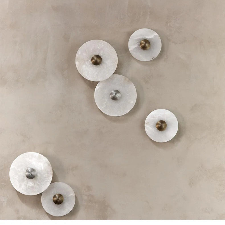 Nordic Alabaster Round LED Wall Light