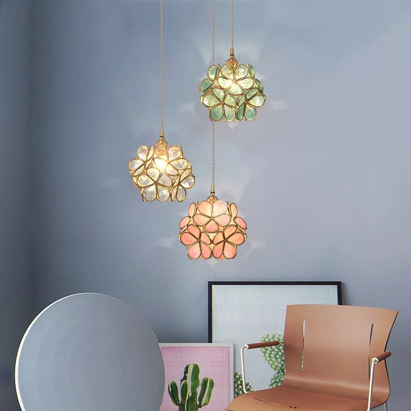Nordic Flower Glass Pendant Light