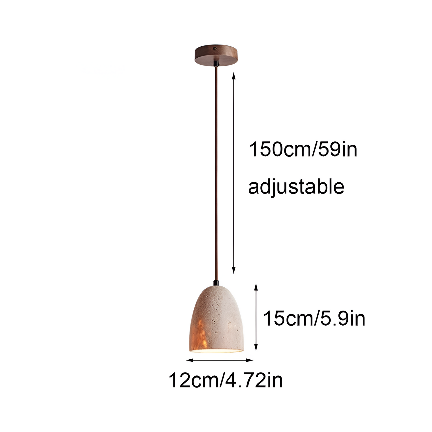 Retro Yellow Travertine Grace Bell Pendant Light