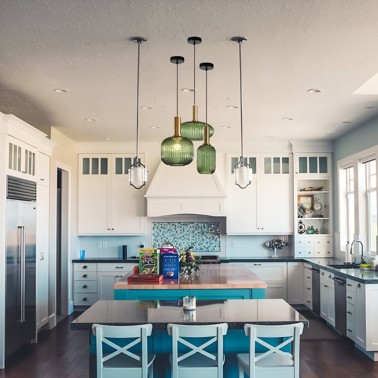 Nordic Colorful Glass Retro Pendant Light
