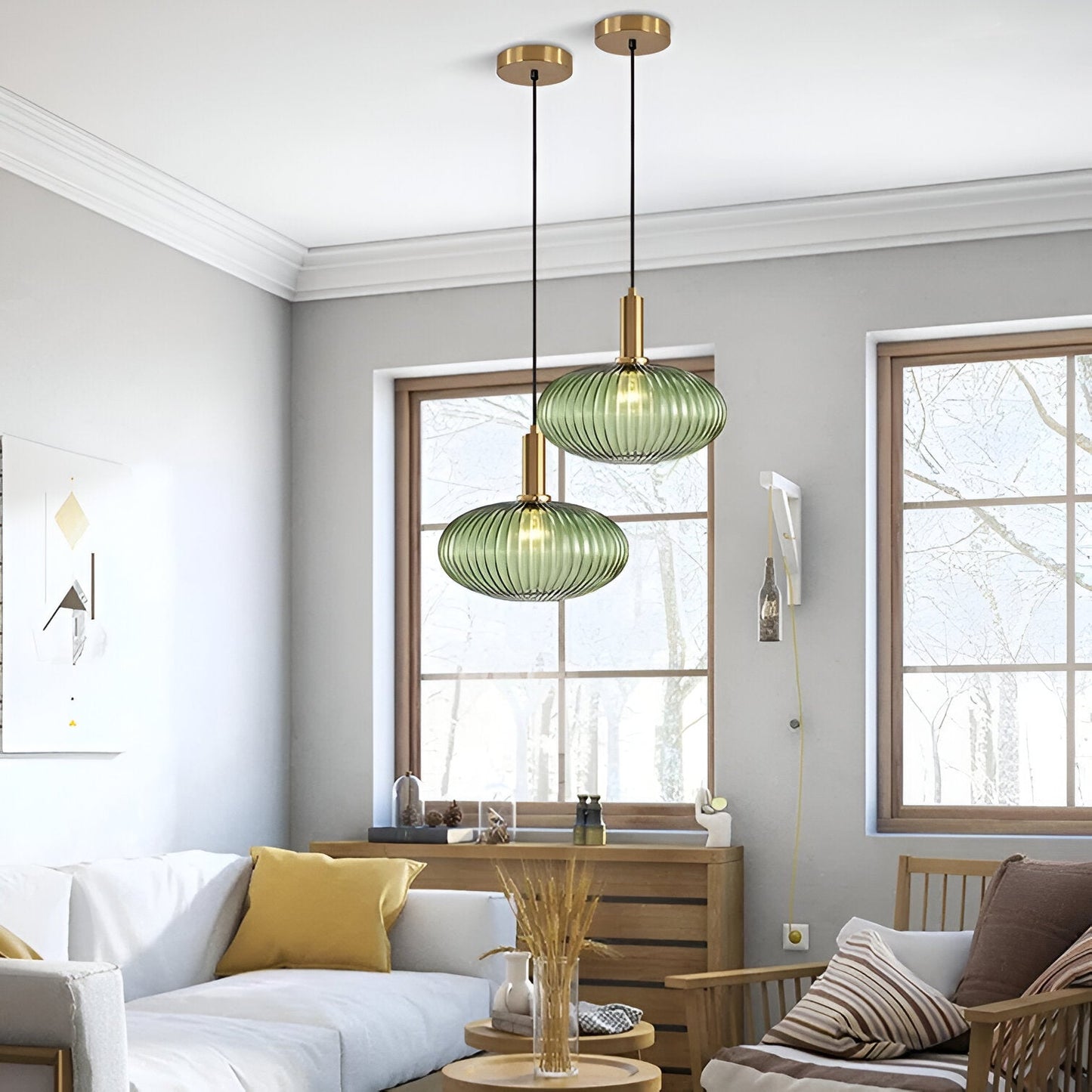 Nordic Colorful Glass Retro Pendant Light