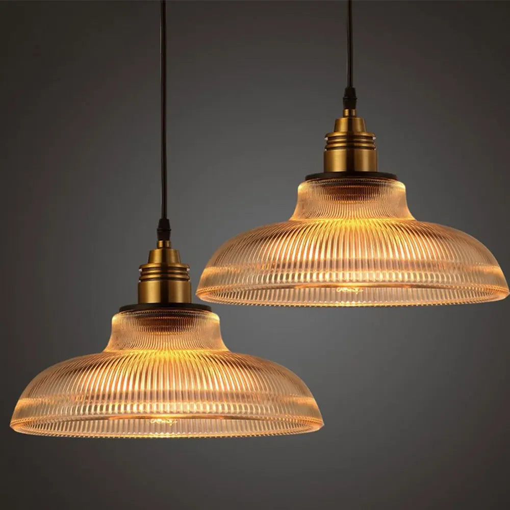 Retro Crystal Glass Ceiling Light - Translucent Elegance