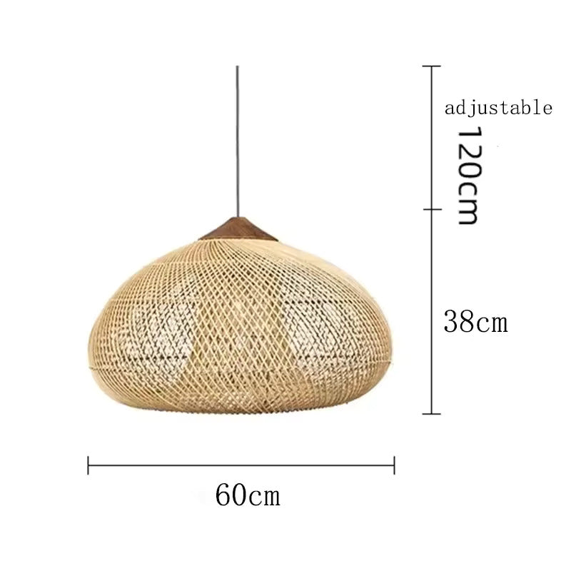 Elegant Handmade Rattan Japandi Pendant Light