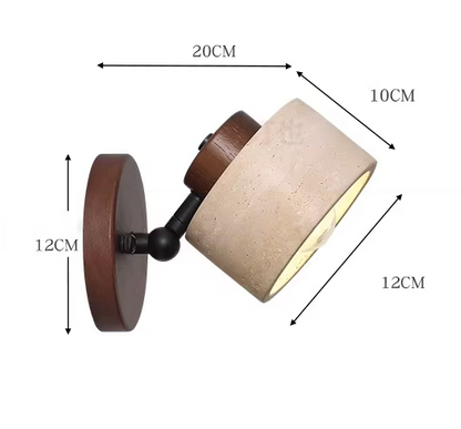 Study Reading Minimalist Travertine Stone Wall Light