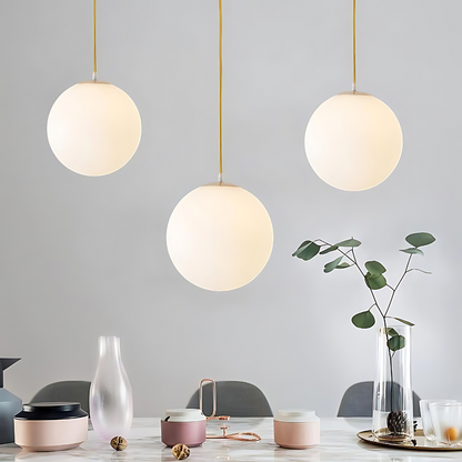 Nordic Globe Milky Glass Pendant Light