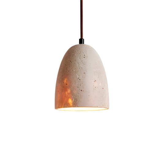 Retro Yellow Travertine Grace Bell Pendant Light