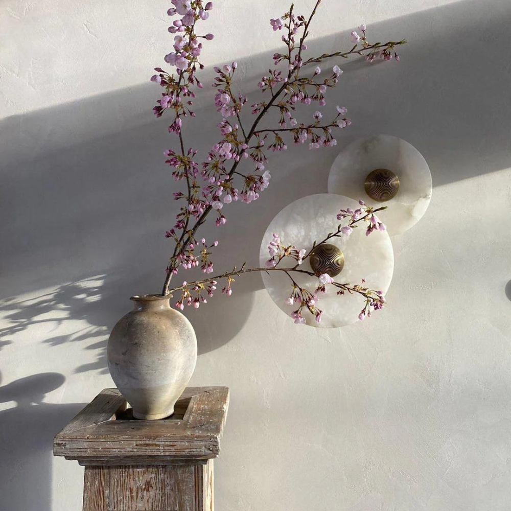 Nordic Alabaster Round LED Wall Light