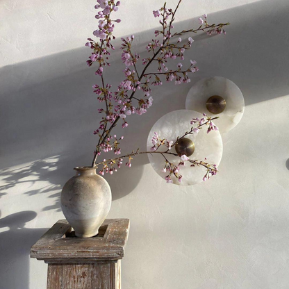 Nordic Alabaster Round LED Wall Light