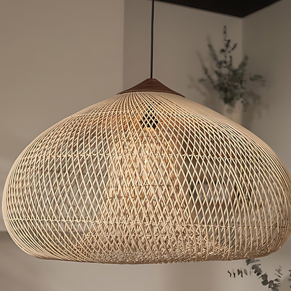 Elegant Handmade Rattan Japandi Pendant Light