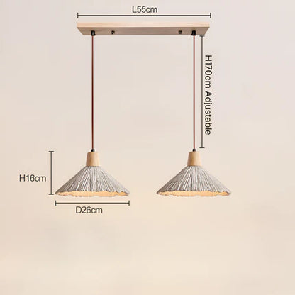 Cream Retro Wabi-Sabi LED Pendant Light