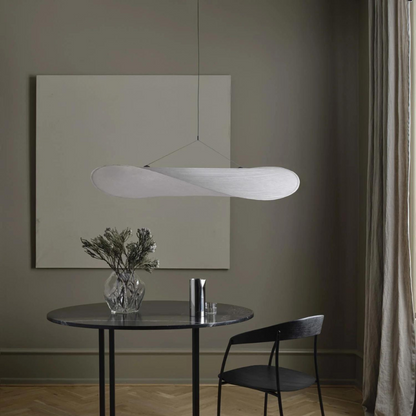 Japandi White Silk Fabric Minimalist Pendant Light